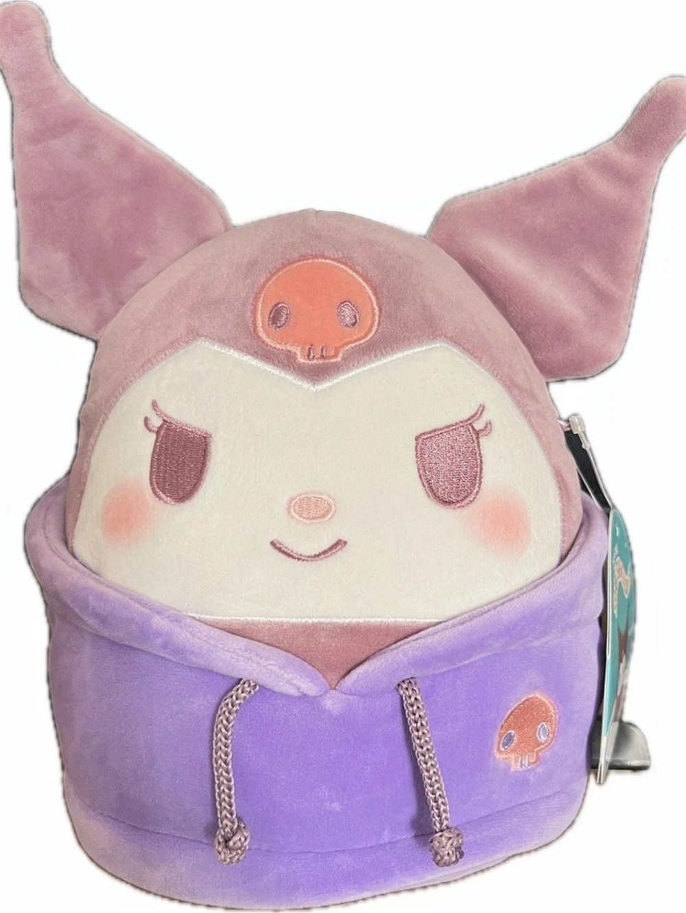 Squishmallows Kuromi Purple Hoodie Plush Bag in Purple & Pink